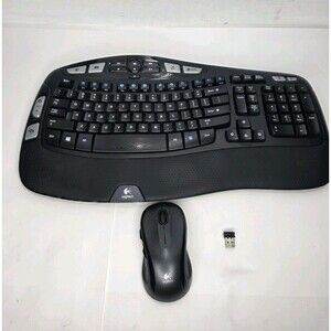 Bundle Logitech K350 ( Y-RBN90 ) Wireless Comfort Wave Ergonomic Keyboard USB &